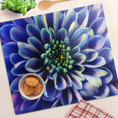 Snijplanken glas Blauwe Dahlia Bloem