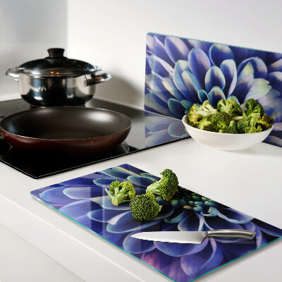 Snijplanken glas Blauwe Dahlia Bloem