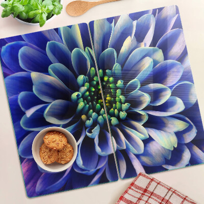 Snijplanken glas Blauwe Dahlia Bloem