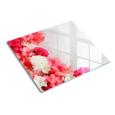 Glazen snijplanken Bloemen in tinten roze en wit