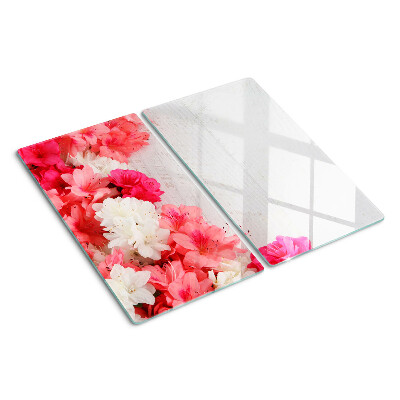 Glazen snijplanken Bloemen in tinten roze en wit