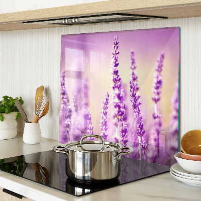 Glazen snijplanken Lavendelbloemen op een gradiëntachtergrond