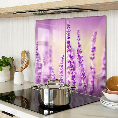 Glazen snijplanken Lavendelbloemen op een gradiëntachtergrond