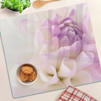 Snijplanken glas Een bloemstuk in paarse tinten