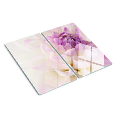 Snijplanken glas Een bloemstuk in paarse tinten