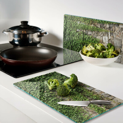 Snijplanken glas Groene muur met mos