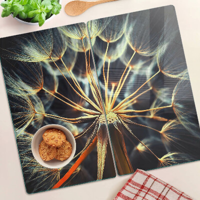 Glazen snijplanken Paardenbloemen in macrofotografie
