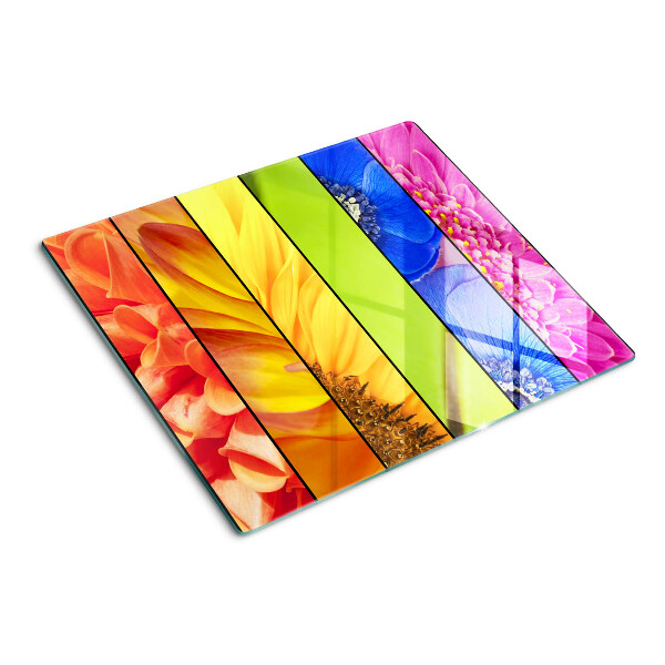 Snijplanken glas Bloemenmotieven in intense kleuren