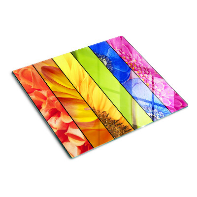 Snijplanken glas Bloemenmotieven in intense kleuren