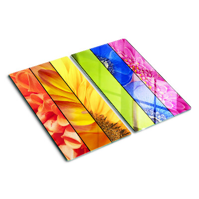 Snijplanken glas Bloemenmotieven in intense kleuren