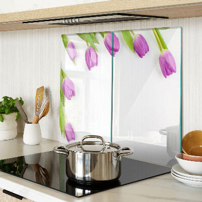 Glazen snijplanken Tulpen op een witte achtergrond