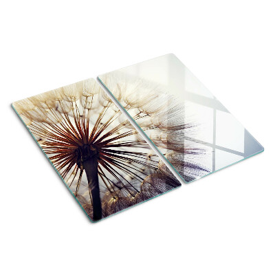 Snijplanken glas Paardenbloemen in het licht