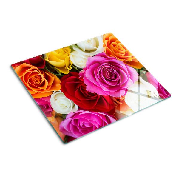 Glazen snijplanken Rozenbloemen in verschillende kleuren