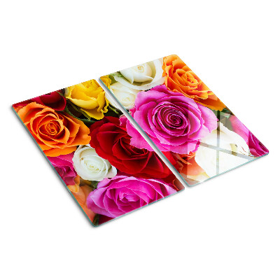 Glazen snijplanken Rozenbloemen in verschillende kleuren