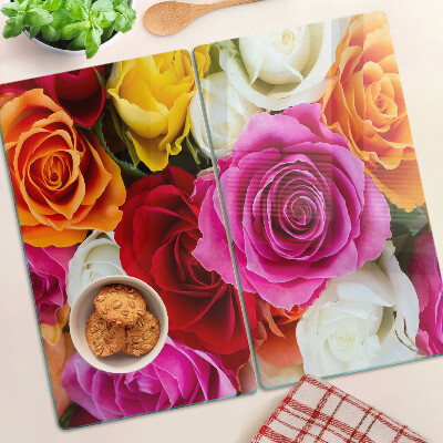 Glazen snijplanken Rozenbloemen in verschillende kleuren