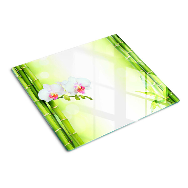 Snijplanken glas Orchideeën en bamboe