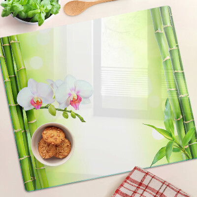 Snijplanken glas Orchideeën en bamboe