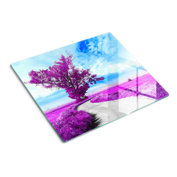 Snijplanken glas Paarse boom tegen de lucht