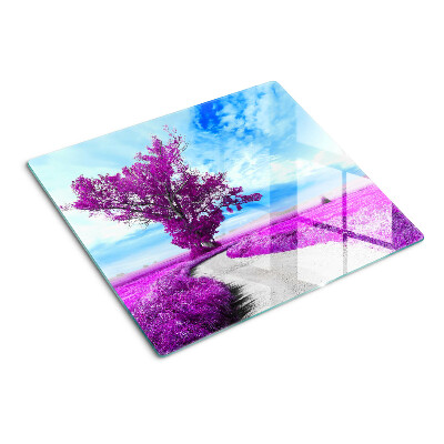 Snijplanken glas Paarse boom tegen de lucht