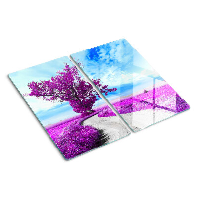 Snijplanken glas Paarse boom tegen de lucht