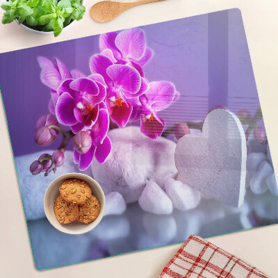 Glazen snijplanken Orchideeën op stenen