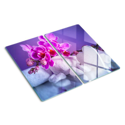 Glazen snijplanken Orchideeën op stenen