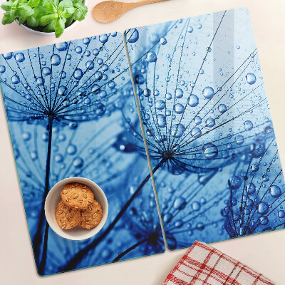 Snijplanken glas Bloemen met waterdruppels