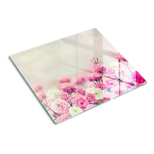 Glazen snijplanken Bloemenroze motief