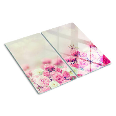 Glazen snijplanken Bloemenroze motief