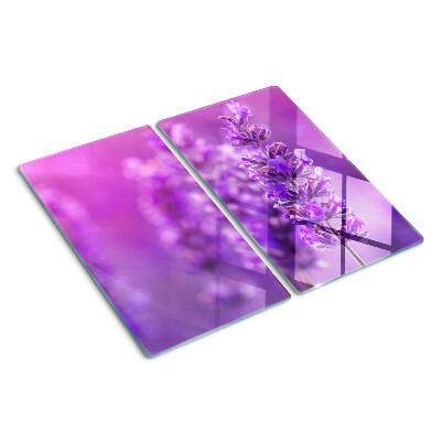 Snijplanken glas Lavendelbloemen op een paarse achtergrond