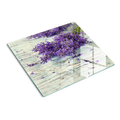 Snijplanken glas Lavendel op een houten achtergrond