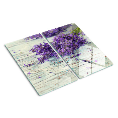 Snijplanken glas Lavendel op een houten achtergrond