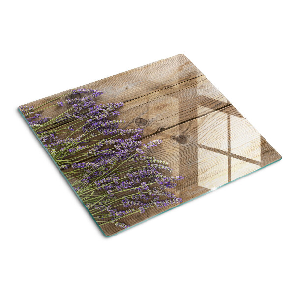 Snijplanken glas Lavendel op een houten achtergrond
