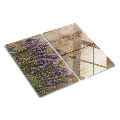 Snijplanken glas Lavendel op een houten achtergrond
