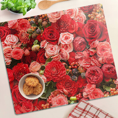 Snijplanken glas Bloemenpatroon met rozen