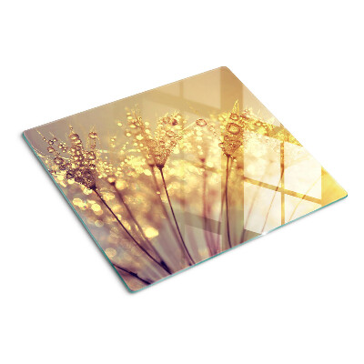 Glazen snijplanken Bloemen met waterdruppels