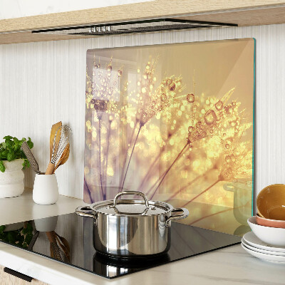 Glazen snijplanken Bloemen met waterdruppels