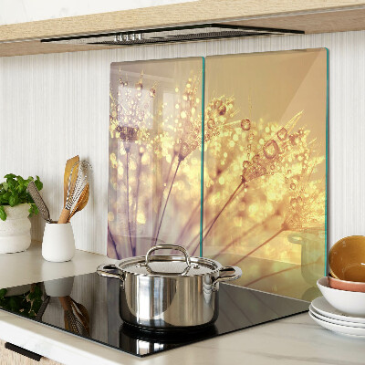 Glazen snijplanken Bloemen met waterdruppels