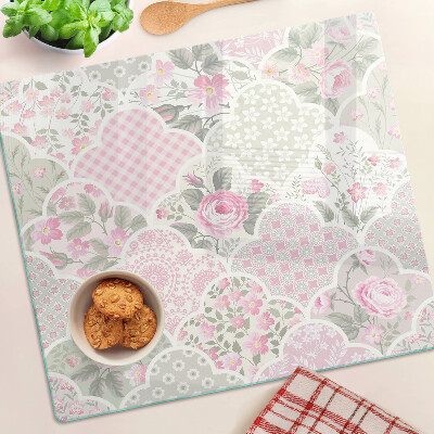 Snijplanken glas Bloemenpatroon in pasteltinten