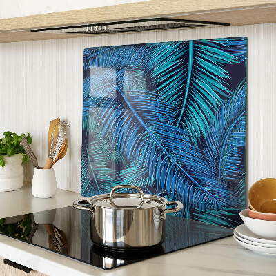 Snijplanken glas Palmbladeren in tinten blauw