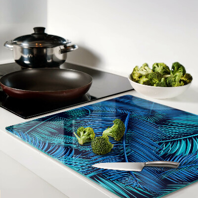 Snijplanken glas Palmbladeren in tinten blauw