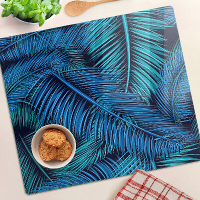 Snijplanken glas Palmbladeren in tinten blauw