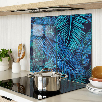 Snijplanken glas Palmbladeren in tinten blauw