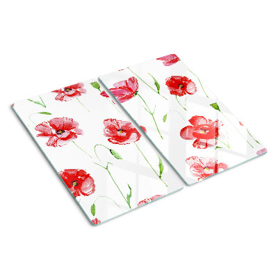 Snijplanken glas Klaproospatroon met bloemen