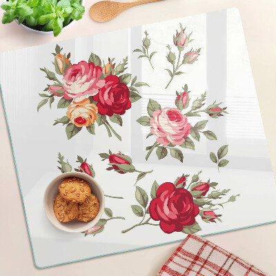 Snijplanken glas Vintage rozen