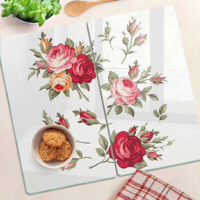 Snijplanken glas Vintage rozen