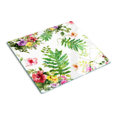 Snijplanken glas Bloemenpatroon met bladeren