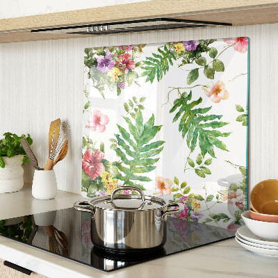 Snijplanken glas Bloemenpatroon met bladeren