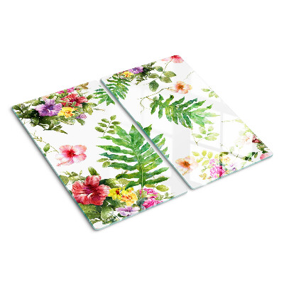 Snijplanken glas Bloemenpatroon met bladeren