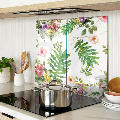Snijplanken glas Bloemenpatroon met bladeren
